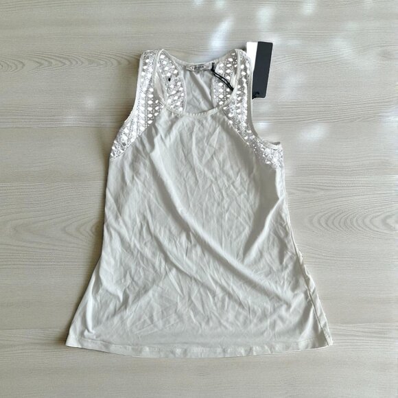 L’ETOILE White Tennis Racerback Tank Top Size Medium NEW with tags - Picture 1 of 6